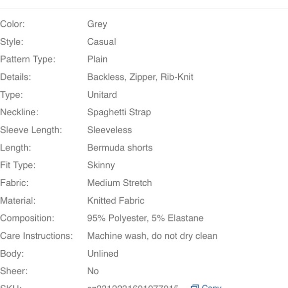 Grey Ribbed Romper - Picture 6 of 8